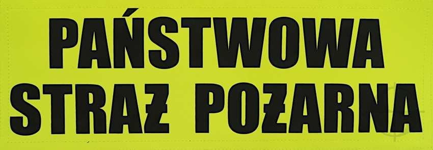 Napis duży odblaskowy PSP na ubranie specjalne SORTMUND