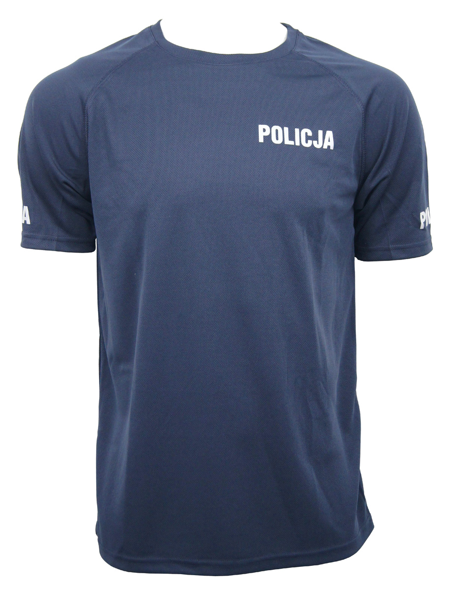 T-shirt poliestrowy, granatowy Policji - męski SORTMUND