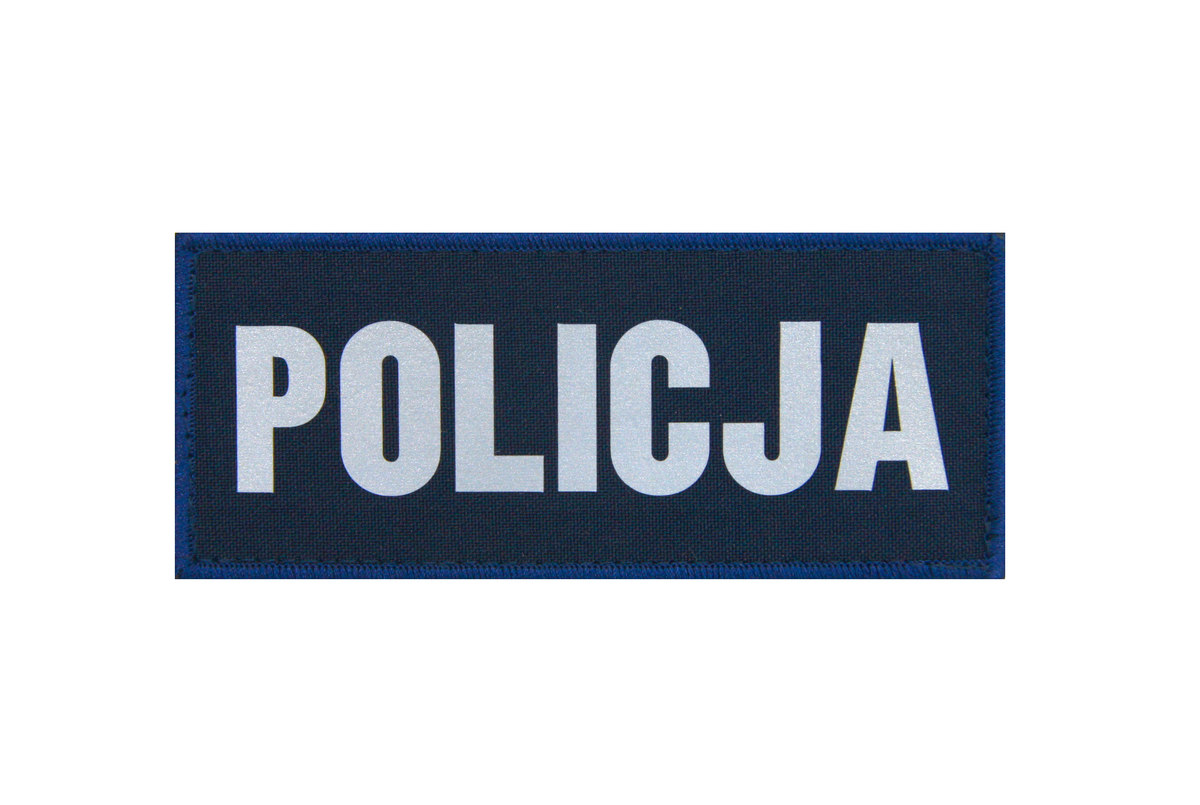 Napis odblaskowy z rzepem POLICJA - granatowy SORTMUND