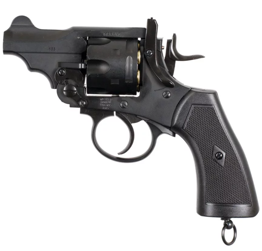 Rewolwer wiatrówka WEBLEY MKVI .455 Civilian kal.5,5 mm Diabolo łuski 6-strzał. lufa 2,5" CO2 Black Ekp do17J