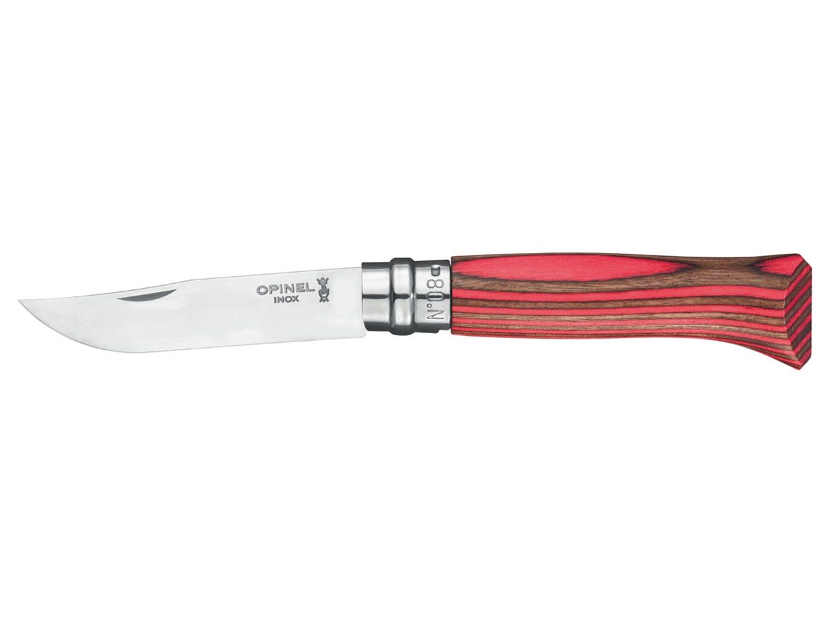 Scyzoryk Opinel Tradition Lusso N08, brzoza warstwowa, czerwona