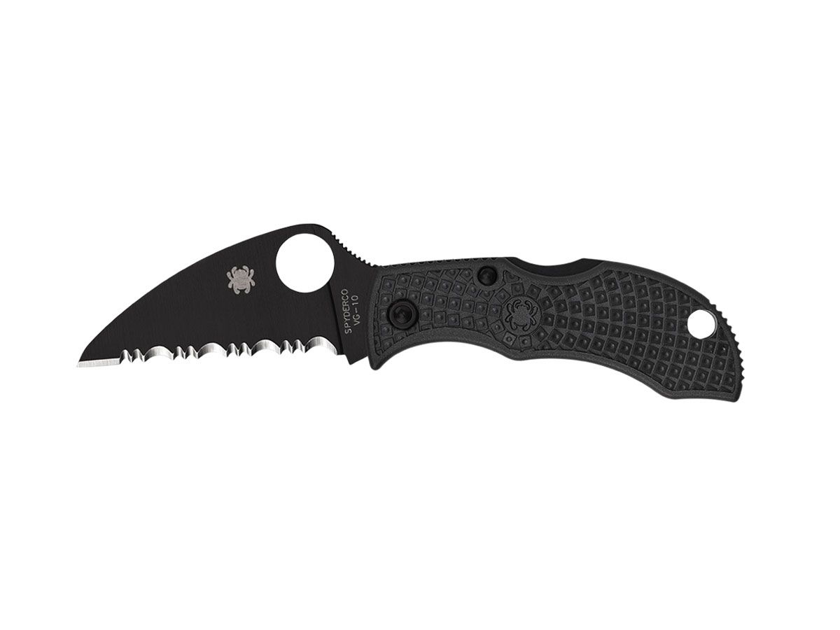 Spyderco Manbug FRN Black Wharncliffe Black Blade Serrated Mbkwsbk Nóż