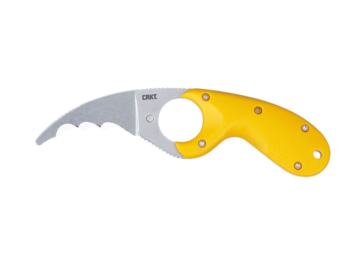 CRKT Bear Claw Yellow W/Veff Serrations 2511Y Karambit 14,5 cm