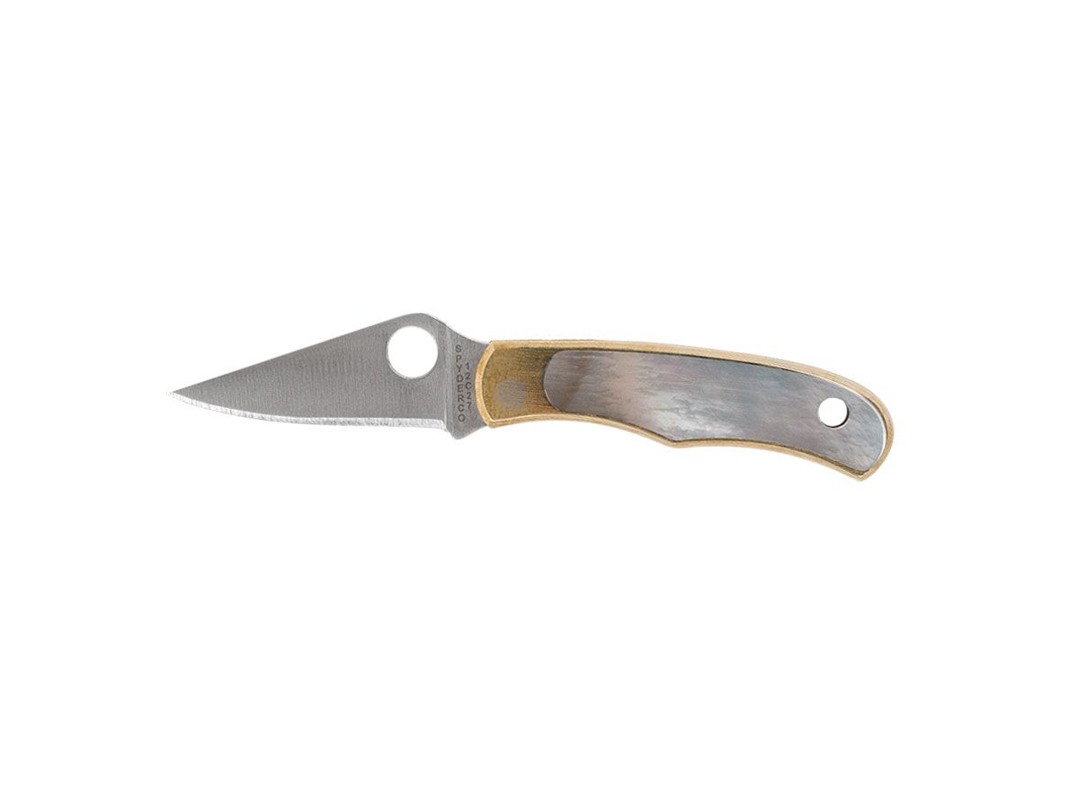 Spyderco Bug Nickel Silver Abalone Slipit C133AP Nóż składany 7,4 cm