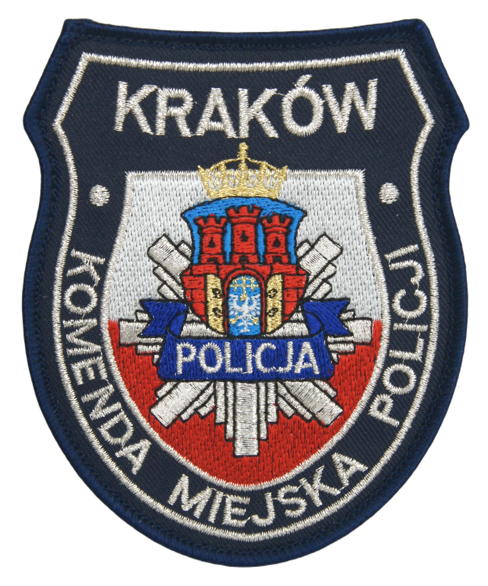 Emblemat Policji - Komenda Miejska Policji KRAKÓW - biało-czerwony SORTMUND