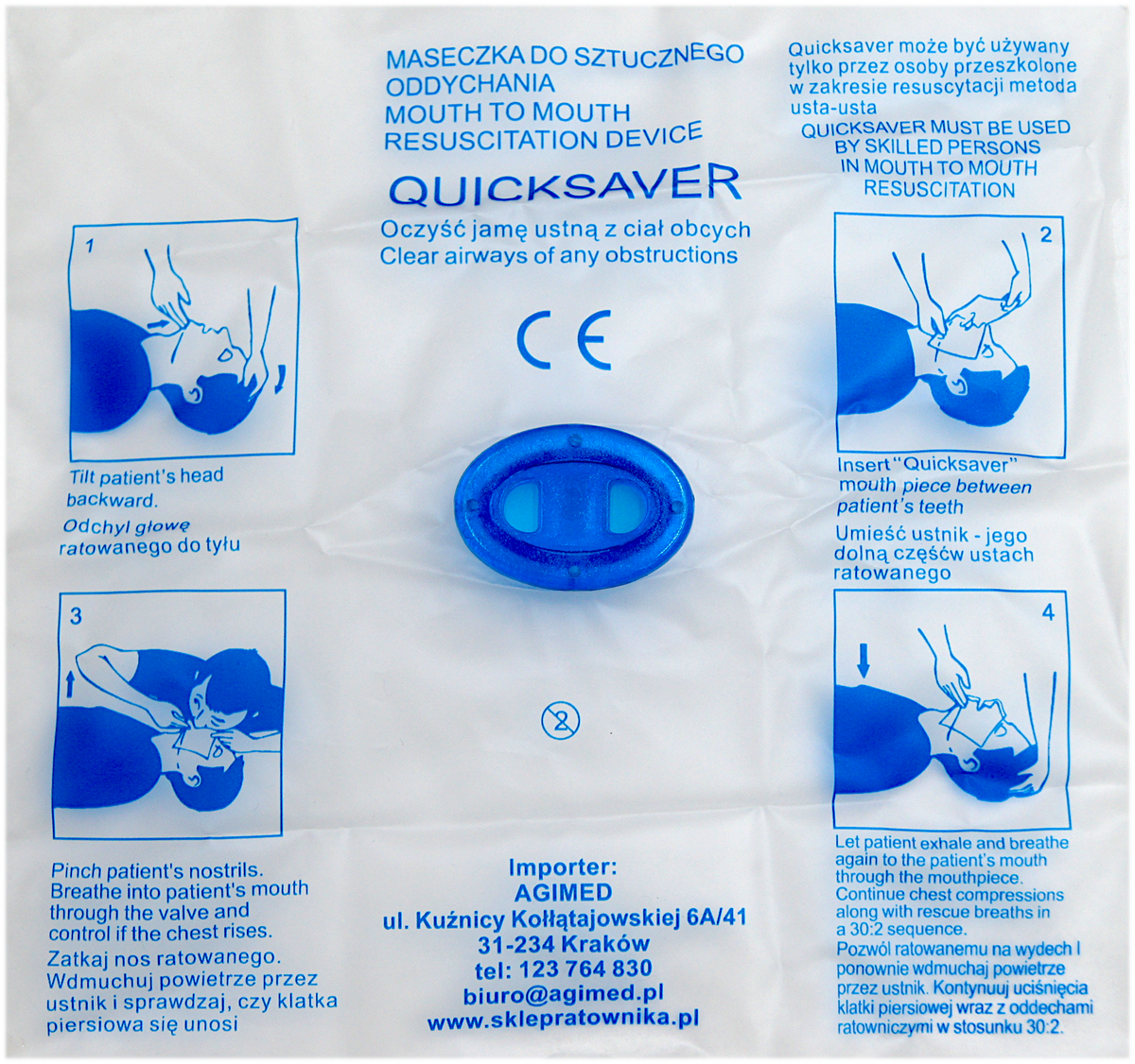 Maseczka - ustnik do sztucznego oddychania