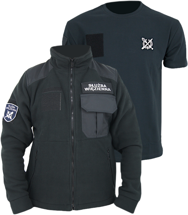 ZESTAW: Koszulka specjalna (typu T-shirt) Służby Więziennej - bawełniana i Bluza polarowa (podpinka pod kurtkę) Służby Więziennej SORTMUND