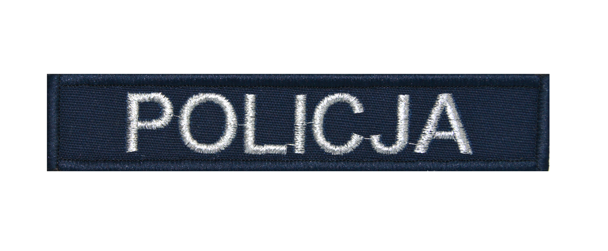 Emblemat granatowy z haftem POLICJA SORTMUND