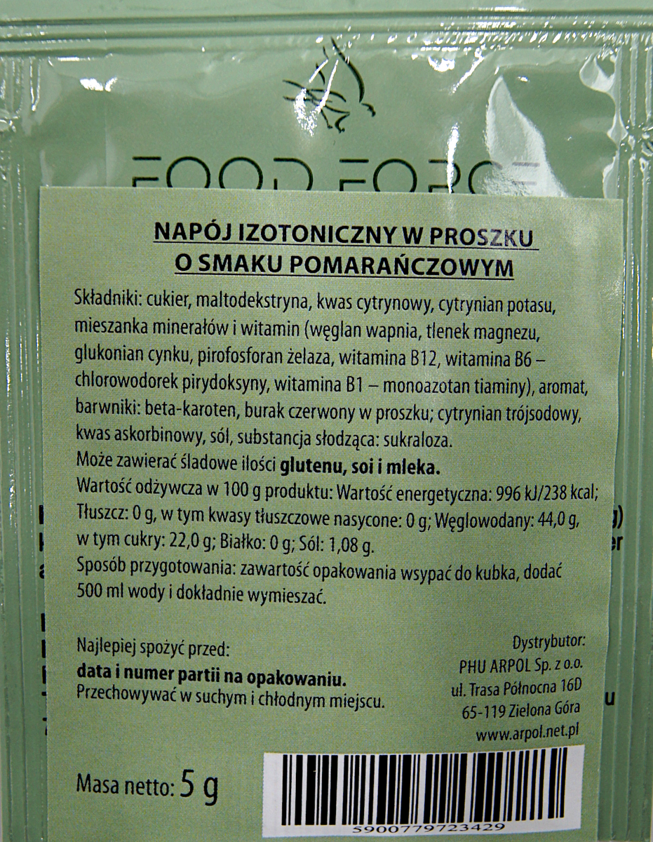 Napój izotoniczny pomarańczowy 5 g