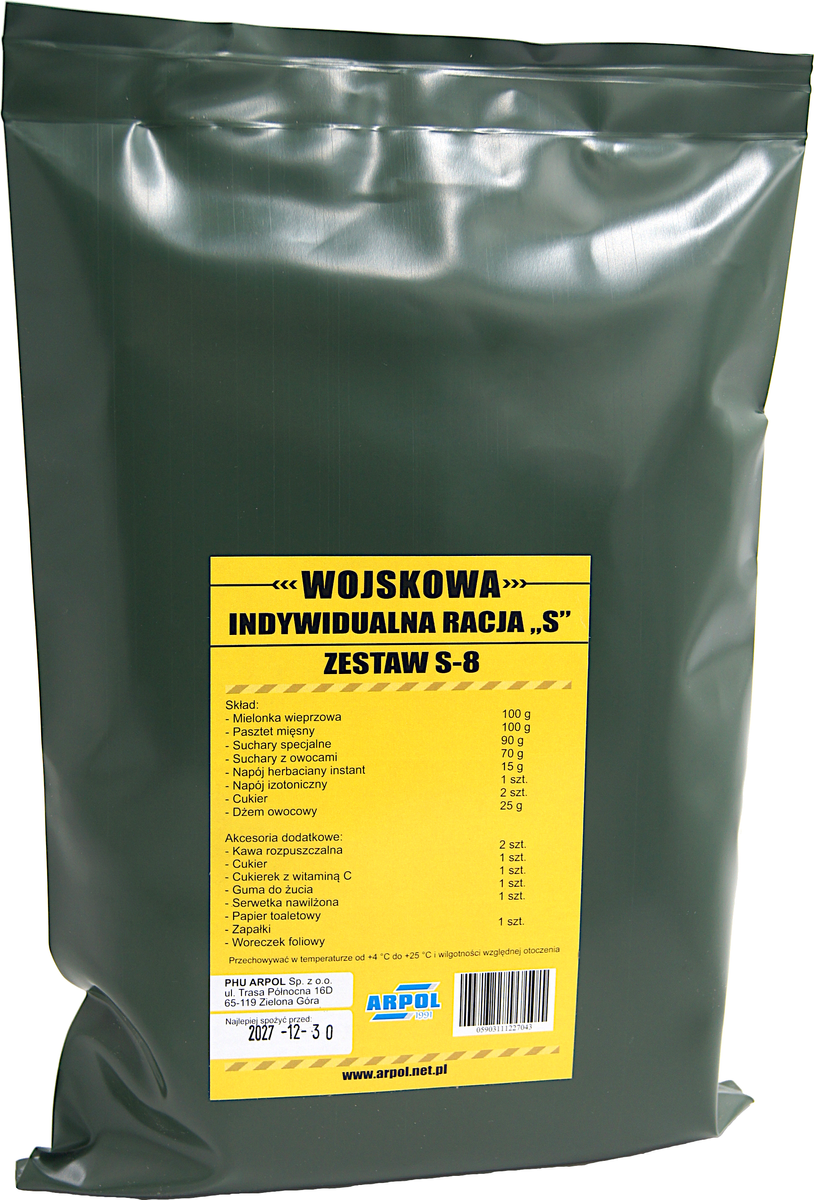 Indywidualna racja żywnościowa sucha S-8