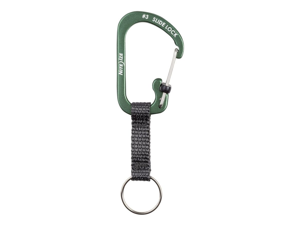 Nite Ize Slidelock Keyring #3 Aluminum Olive CSLAW3-08-R6 Karabińczyk