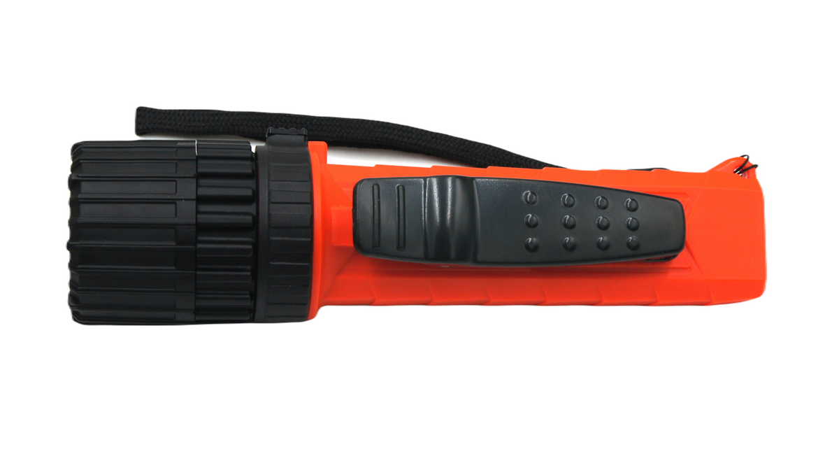 Latarka ręczna, Mactronic M-FIRE FOCUS Ex Atex, 235lm, bateryjna (4 x AA), zestaw (baterie, klips), kolor pomarańczowy, pudełko