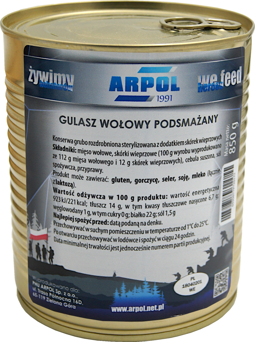 Gulasz wołowy podsmażany 850 g