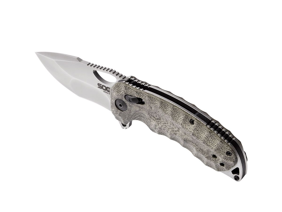 SOG Kiku XR Natural Linen Micarta 12-27-01-57 Nóż składany stal CTS-XHP