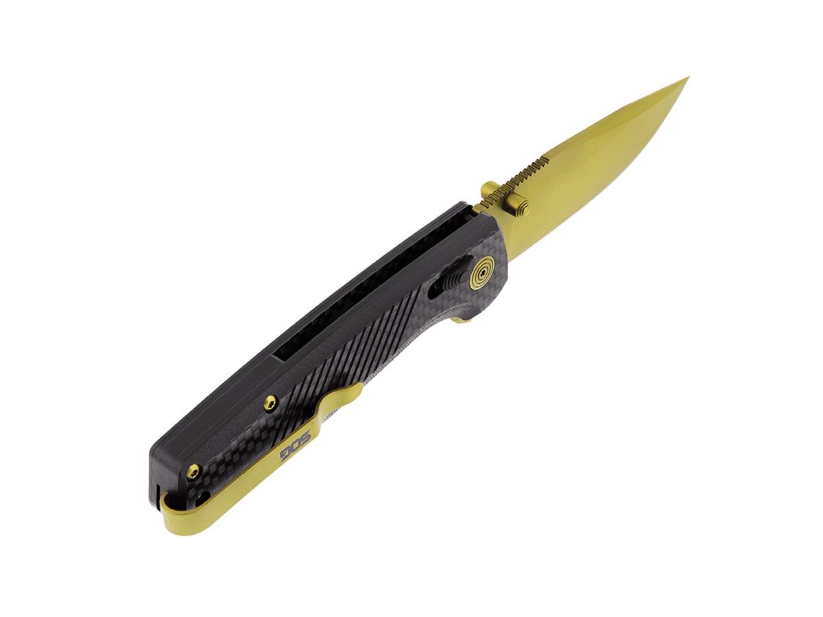 SOG Terminus XR LTE Carbon + Gold TM1033-BX Nóż składany stal CPM S35VN