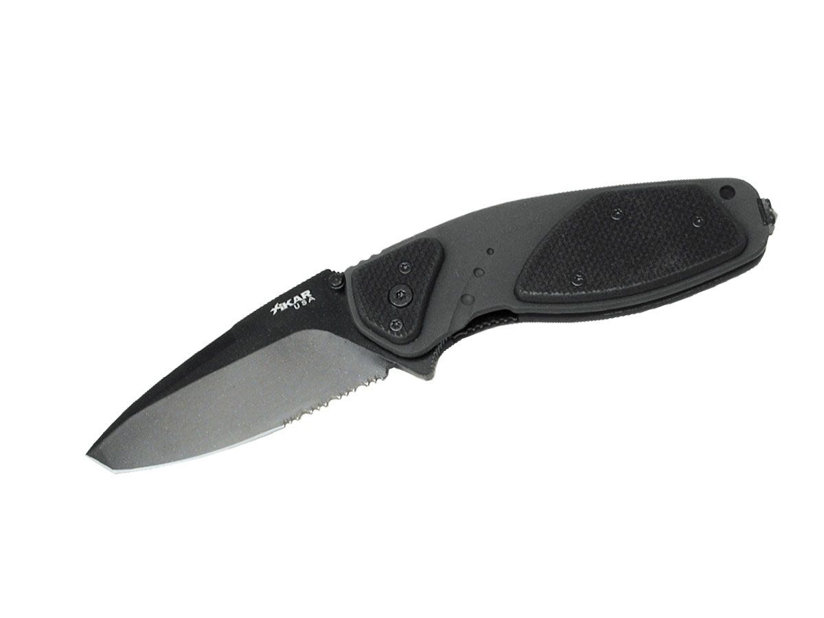 Nóż składany Xikar Extreme Military, aluminium czarne / G-10, ostrze kombi 188MGTC