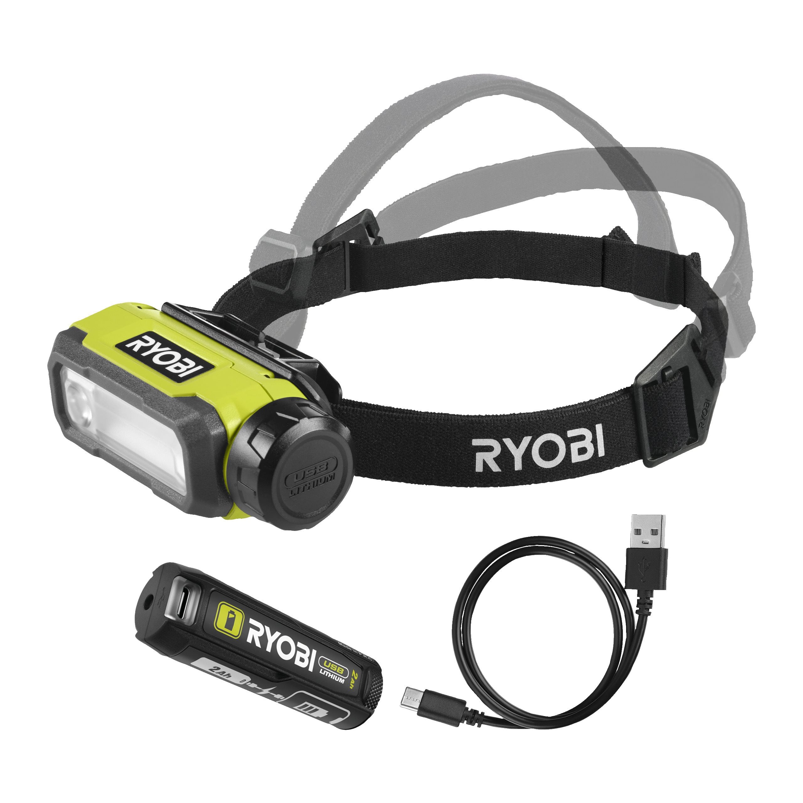 Latarka czołowa Ryobi RHT4-120G USB Lithium 4V z akumulatorem 2.0 Ah