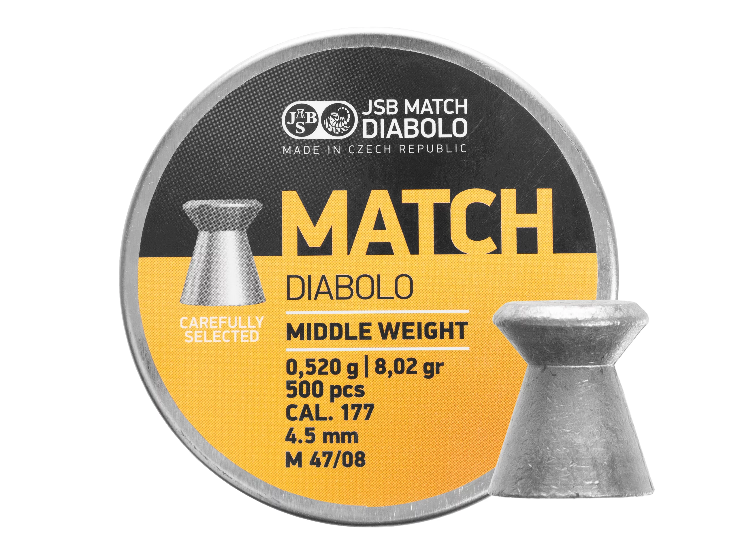 Śrut 4,51 mm Diabolo JSB Match Middle 500 płaski (000016-500)