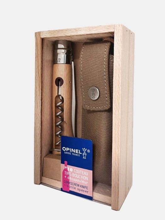 Nóż Składany Opinel No 10 (z korkociągiem i otwieraczem) + Etui - 002620