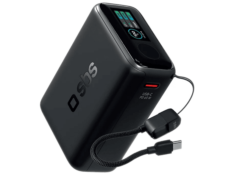Powerbank SBS 20000mAh 65W 1x USB-C, USB-A PD AVS PPS Czarny