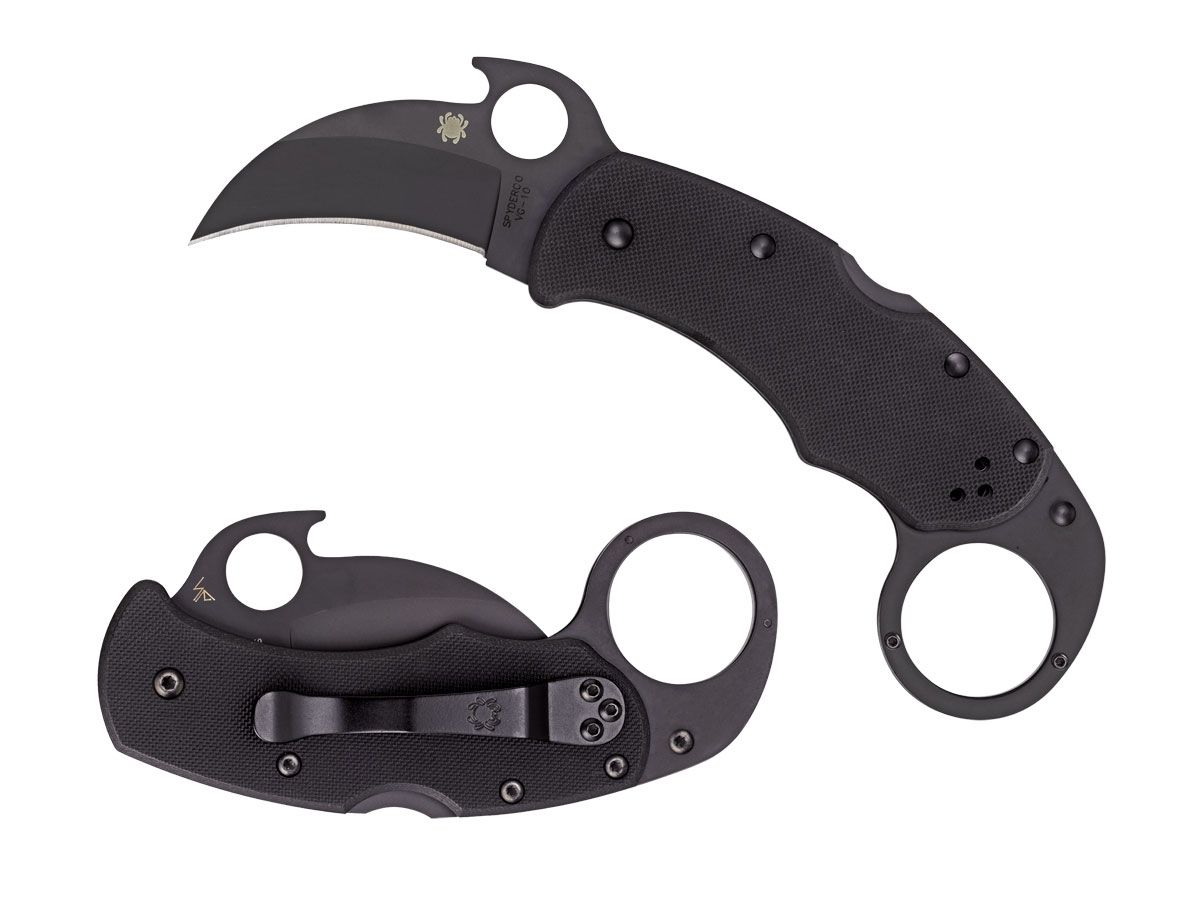 Spyderco KARAHAWK G-10 ALL BLACK PLAIN C170GBBKP