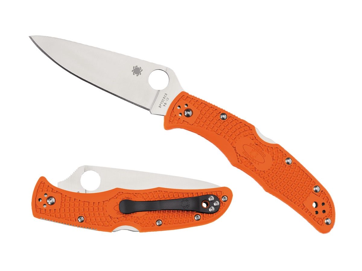 Spyderco Endura 4 Flat FRN Orange C10FPOR Nóż składany 22,2 cm
