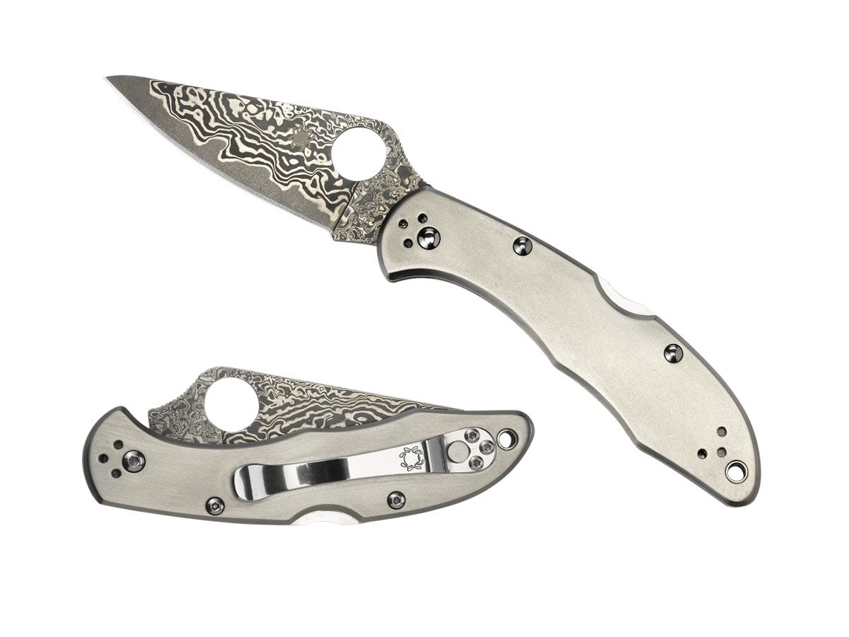Spyderco Delica 4 Titanium / Damascus C11TIPD Nóż składany 18 cm