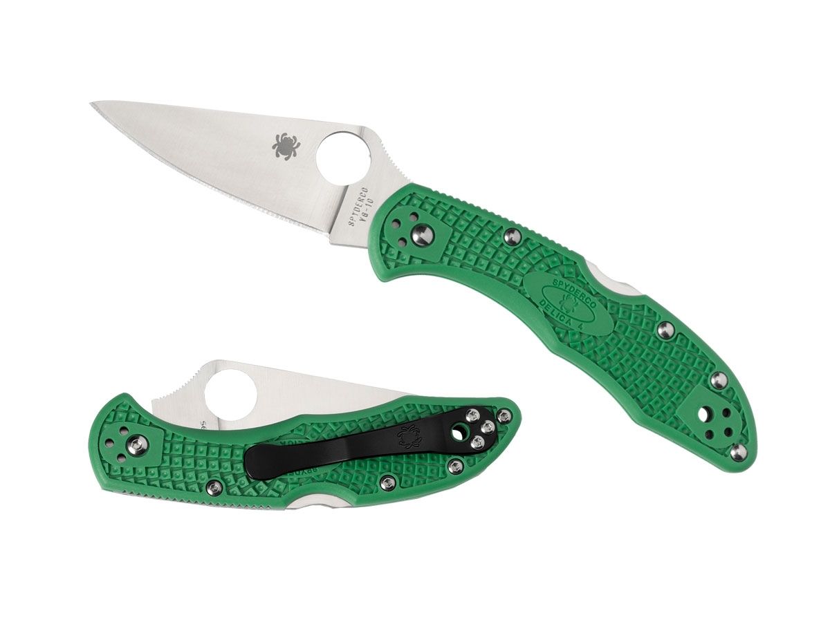 Spyderco Delica 4 Flat FRN Green Plain C11FPGR Nóż składany 18,1 cm