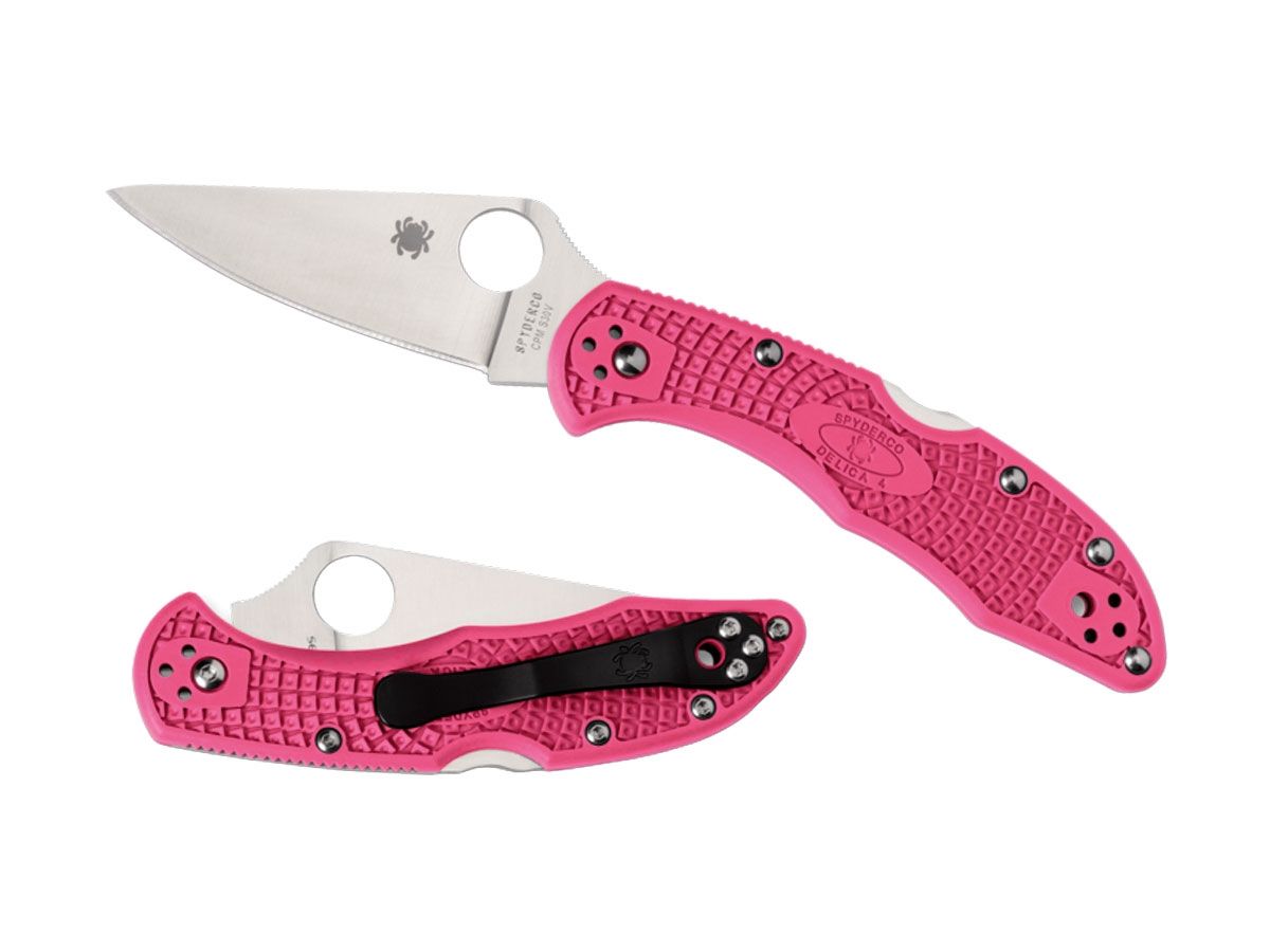 Spyderco Delica 4 FRN Pink Plain C11FPPNS30V Nóż składany 18,2 cm