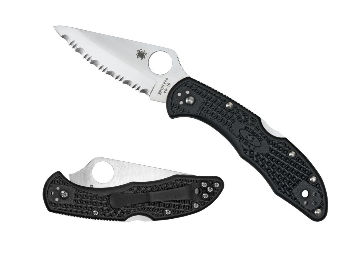 Spyderco Delica 4 FRN Black Serrated C11SBK Nóż składany 18,1 cm