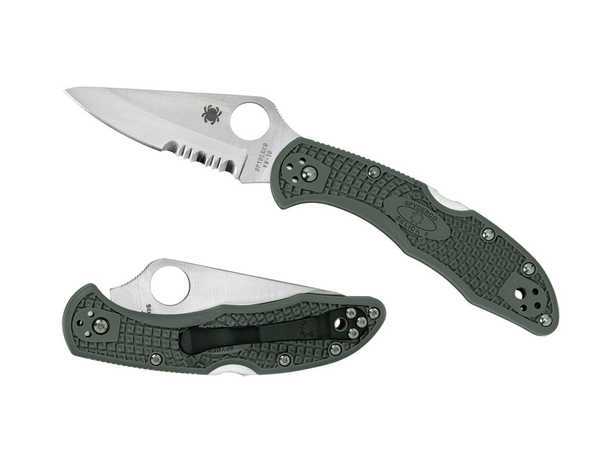 Spyderco Delica 4 FRN Foliage Green Combo C11PSFG Nóż składany 18,1 cm