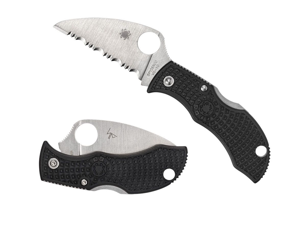 Spyderco Manbug FRN Black Wharncliffe Serrated Mbkws Nóż składany 11,4 cm