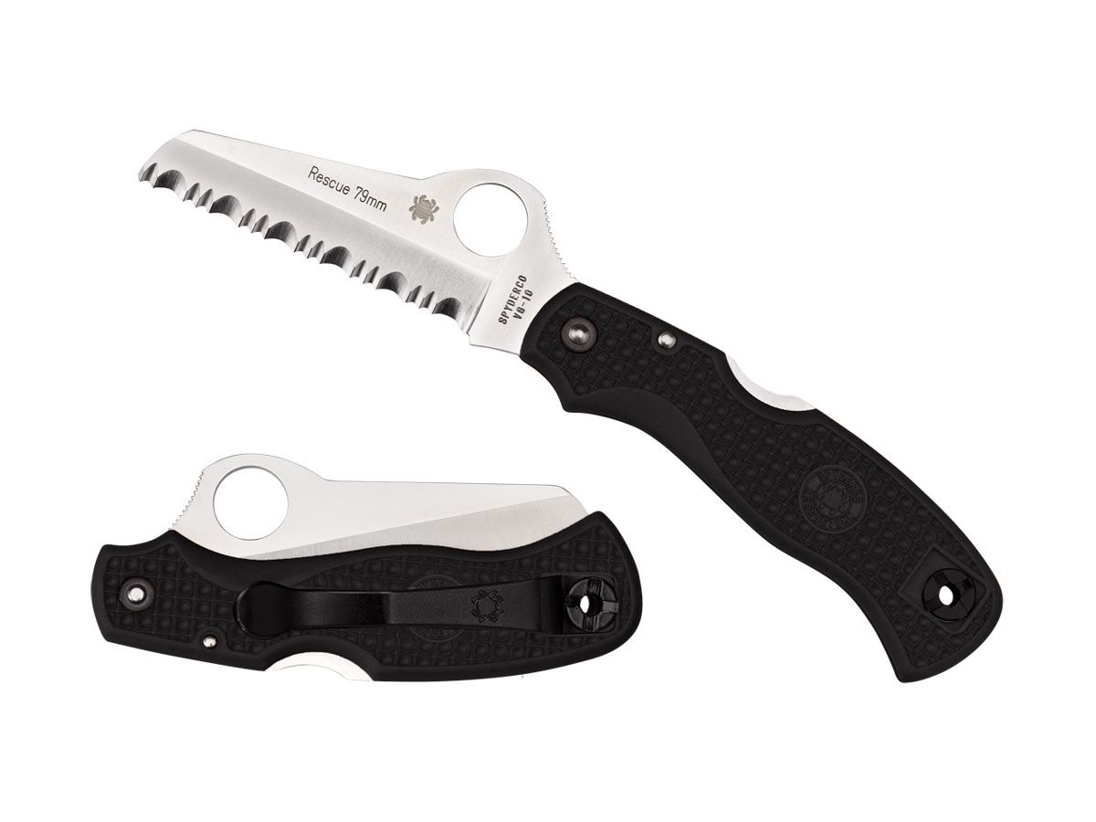 Spyderco Rescue Junior FRN Black Serrated C45SBK Nóż składany 18,1 cm