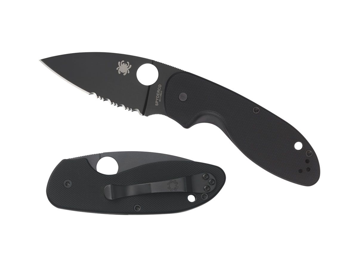 Spyderco Efficient G-10 Black Blade Combo C216GPSBBK Nóż składany 18 cm