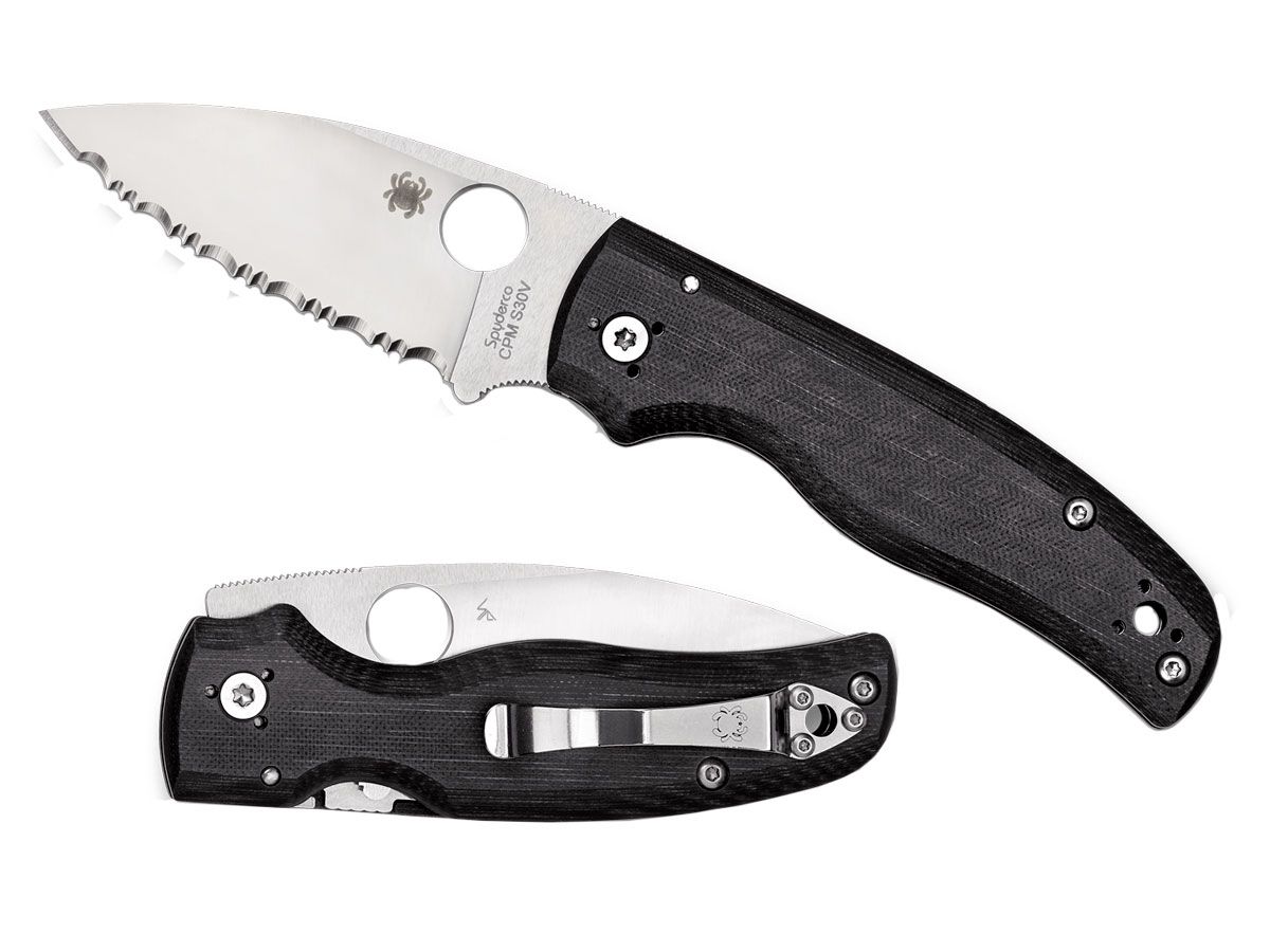 Spyderco Shaman G-10 Black Serrated C229GS Nóż składany 21 cm