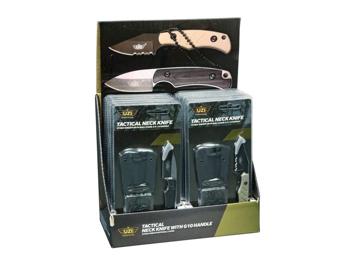 Uzi TACTICAL NECK KNIFE DISPLAY BOX 12 pz