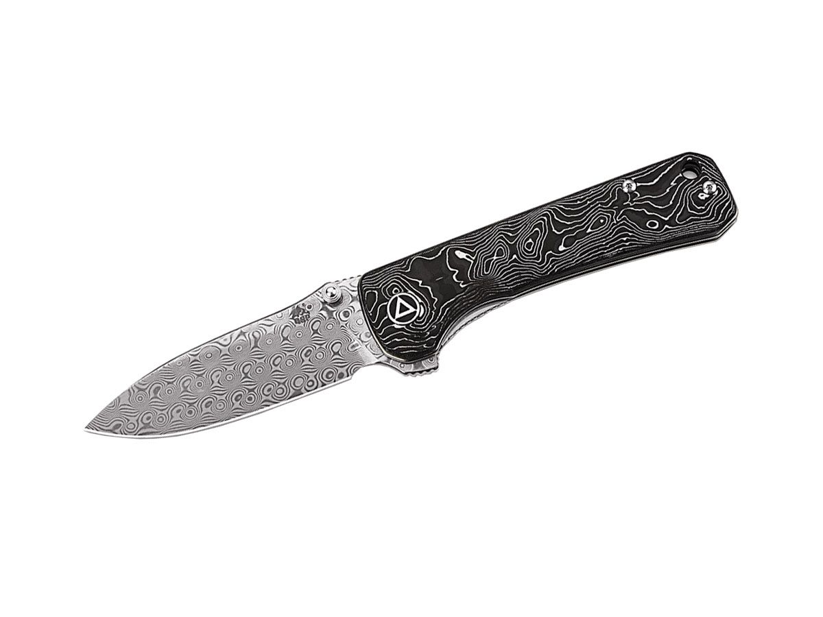 Qsp Hawk Damascus Carbon Fiber QS131-Q Aluminum Foil Nóż składany 18,7 cm QSP KNIFE