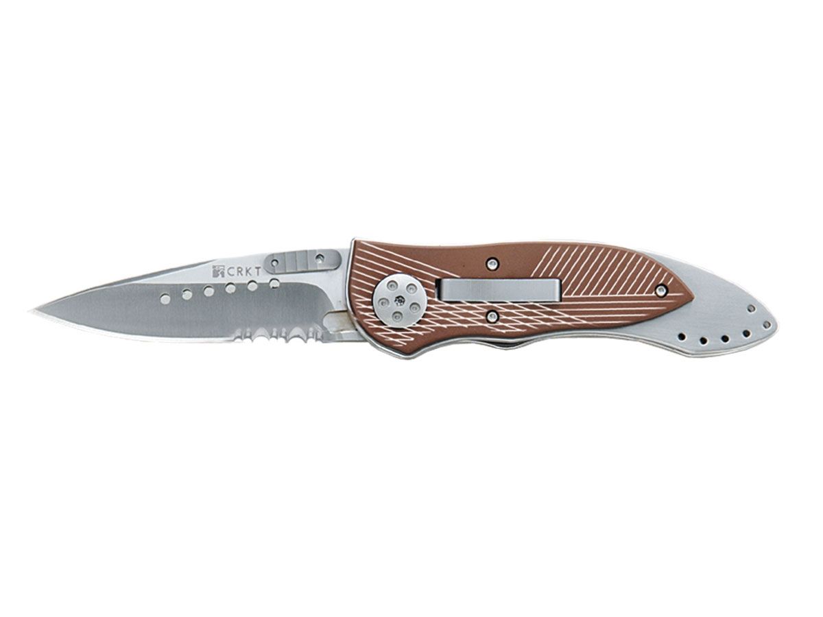 Crkt E-LOCK Bronze 7333 Combo Nóż składany stal AUS-8 17,1 cm