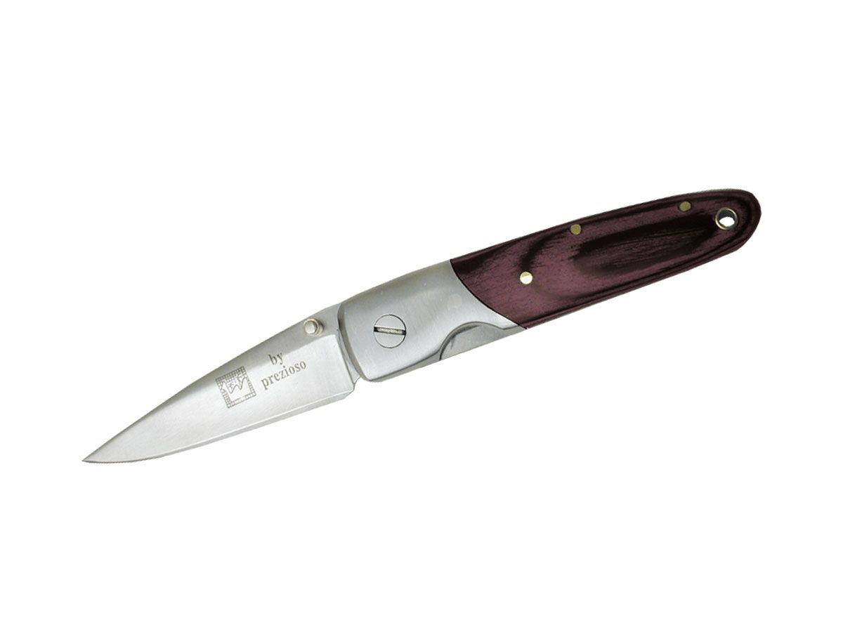 Camel Folding Liner Lock Pakkawood Red Nóż składany