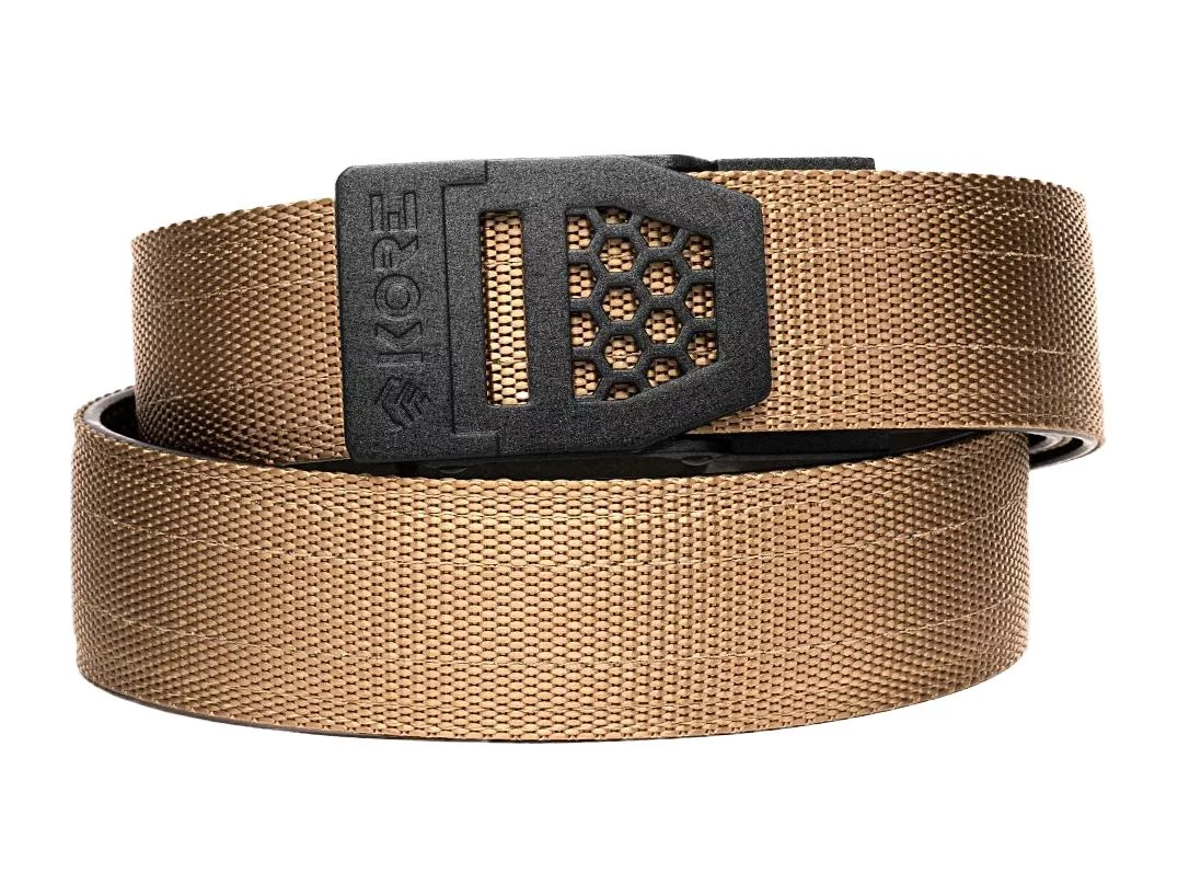 Pasek do spodni KORE Essentials X6 z tworzywa jasnobrązowego z klamrą stalową (X6TACTAN GUNMETAL)