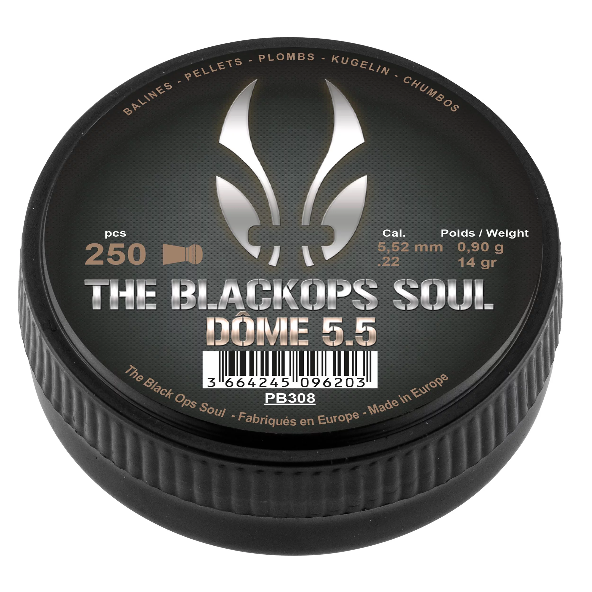 Śrut 5,52 mm Diabolo Black Ops Dome 250 szt. półokrągły (PB308)