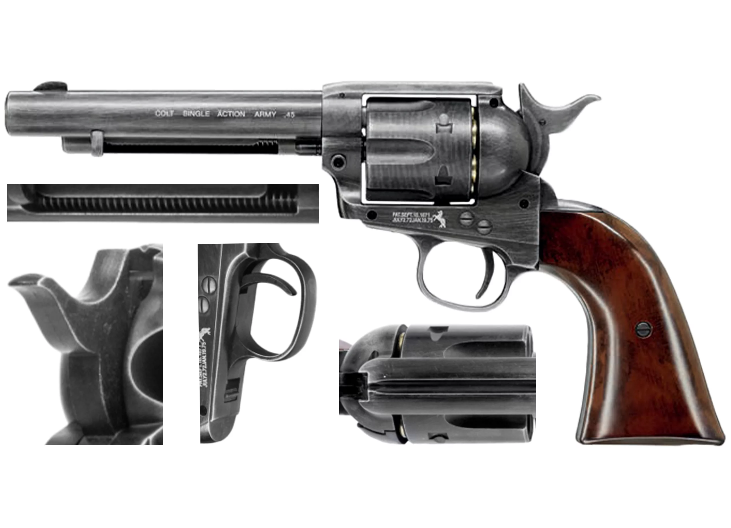 Rewolwer wiatrówka COLT Peacemaker SAA antyk 4,5 mm Diabolo 6-strzał. CO2 (5.8320) - widok 2