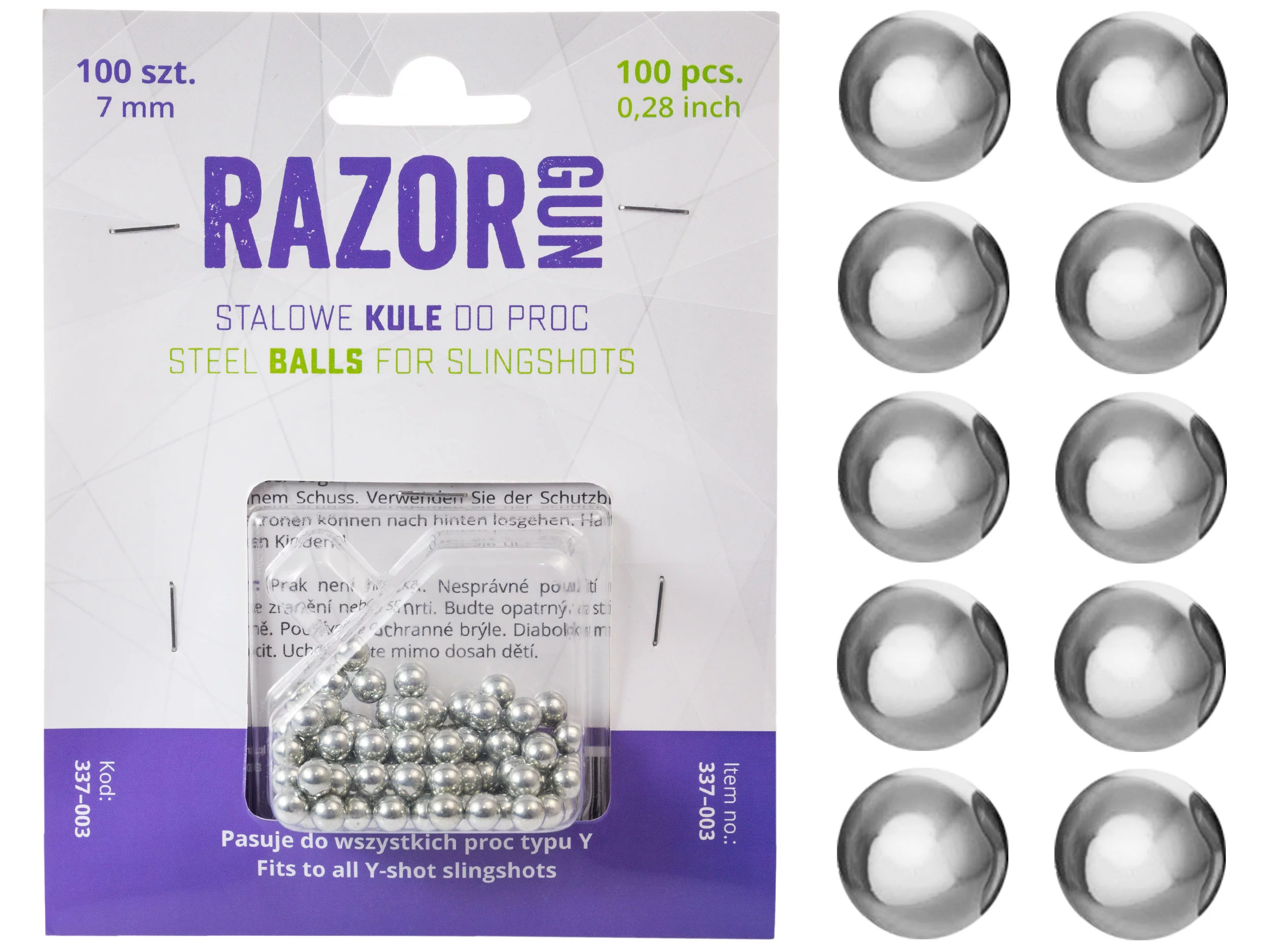 Kulki do procy RazorGun 7 mm 100 szt. (70100ZNBT) - widok 2