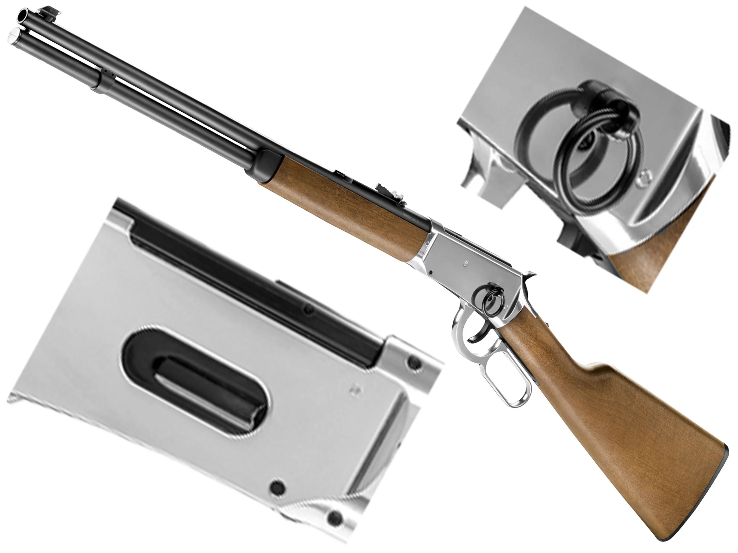 Karabinek wiatrówka Legends Cowboy Rifle 4,5 mm BB CO2-12g srebrna (5.8377) - widok 2