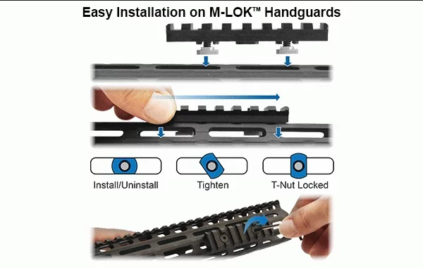 Szyna Picatinny Leapers UTG PRO M-LOK 4 sloty (MTURS09S) - widok 4
