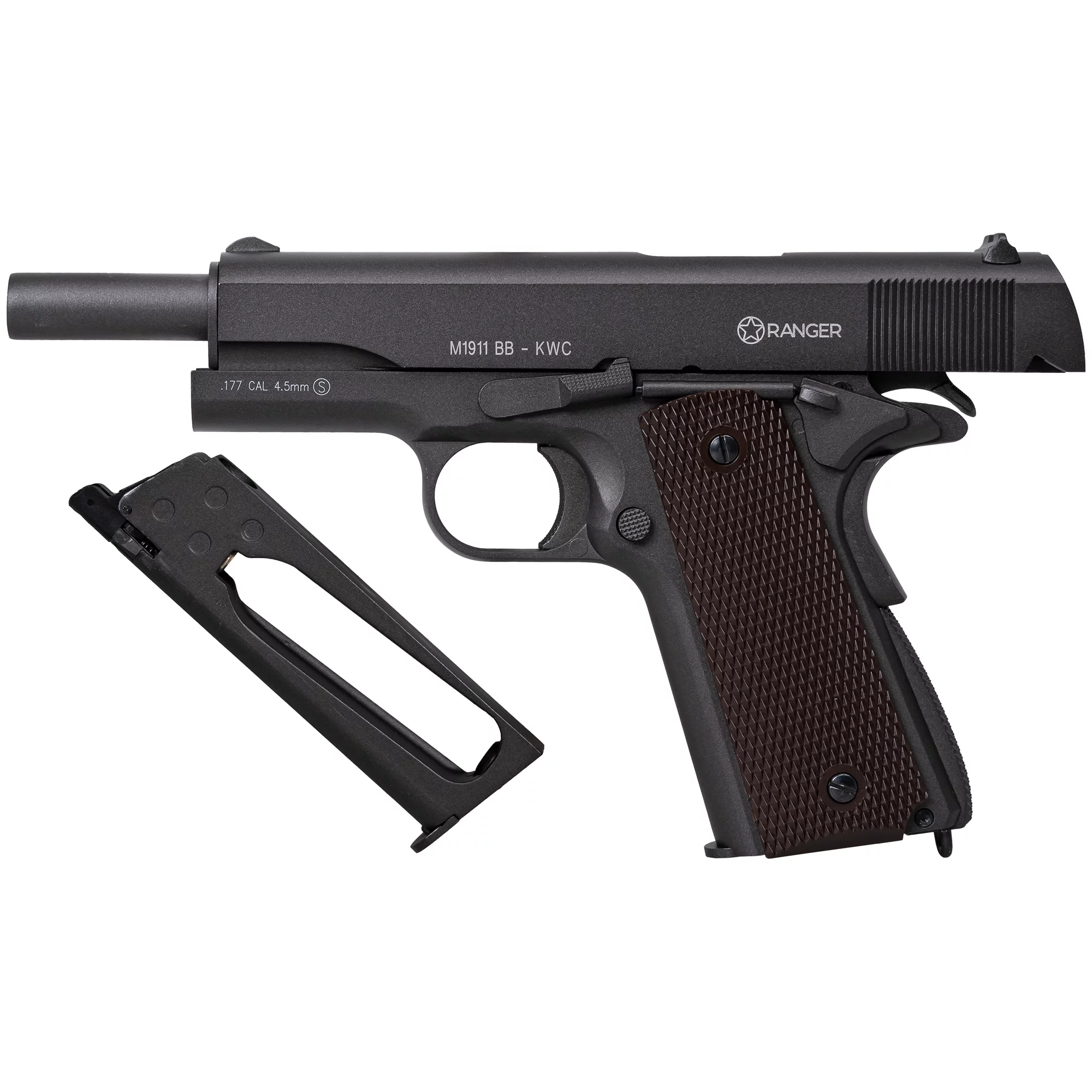 Pistolet wiatrówka RANGER M1911 BB KWC 4,5 mm BB 17-strzał. FULL METAL BlowBack CO2 (AAKCMB760AZB) - widok 6