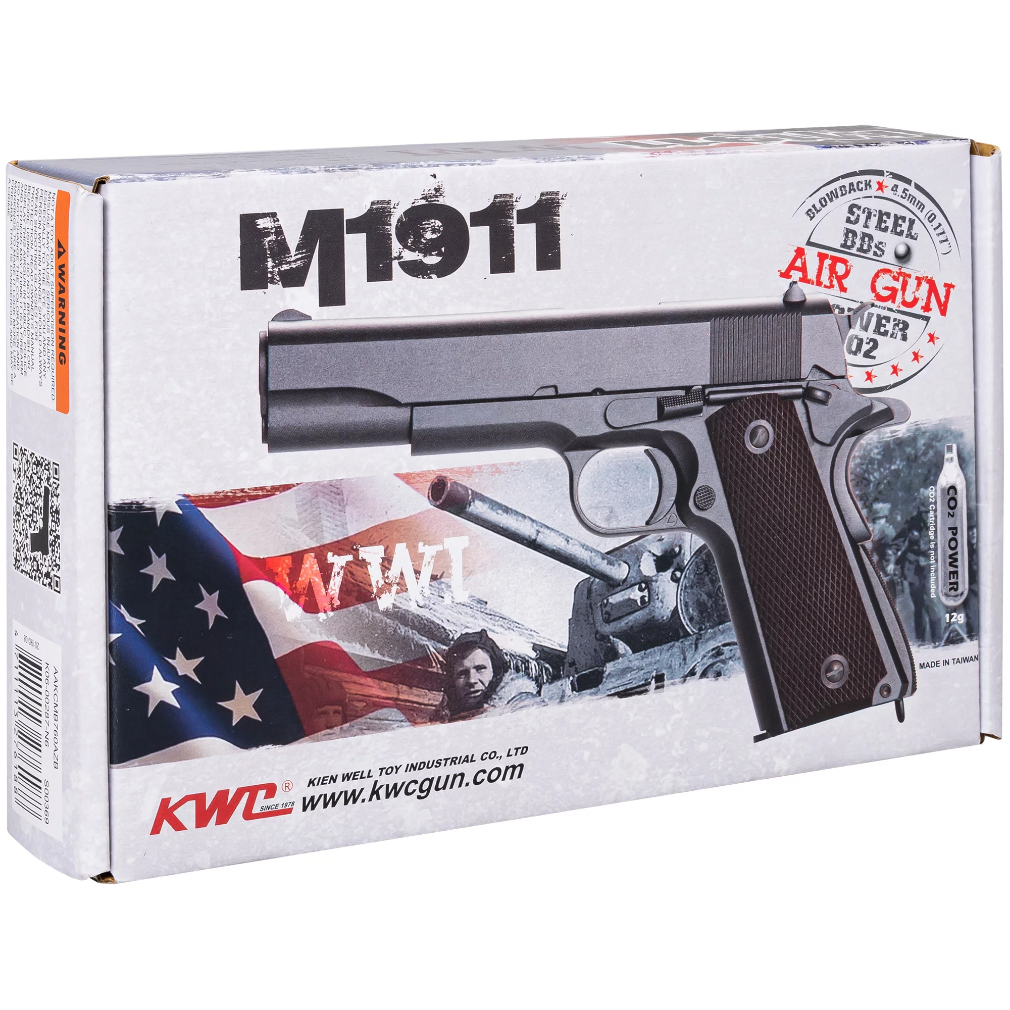 Pistolet wiatrówka RANGER M1911 BB KWC 4,5 mm BB 17-strzał. FULL METAL BlowBack CO2 (AAKCMB760AZB) - widok 7