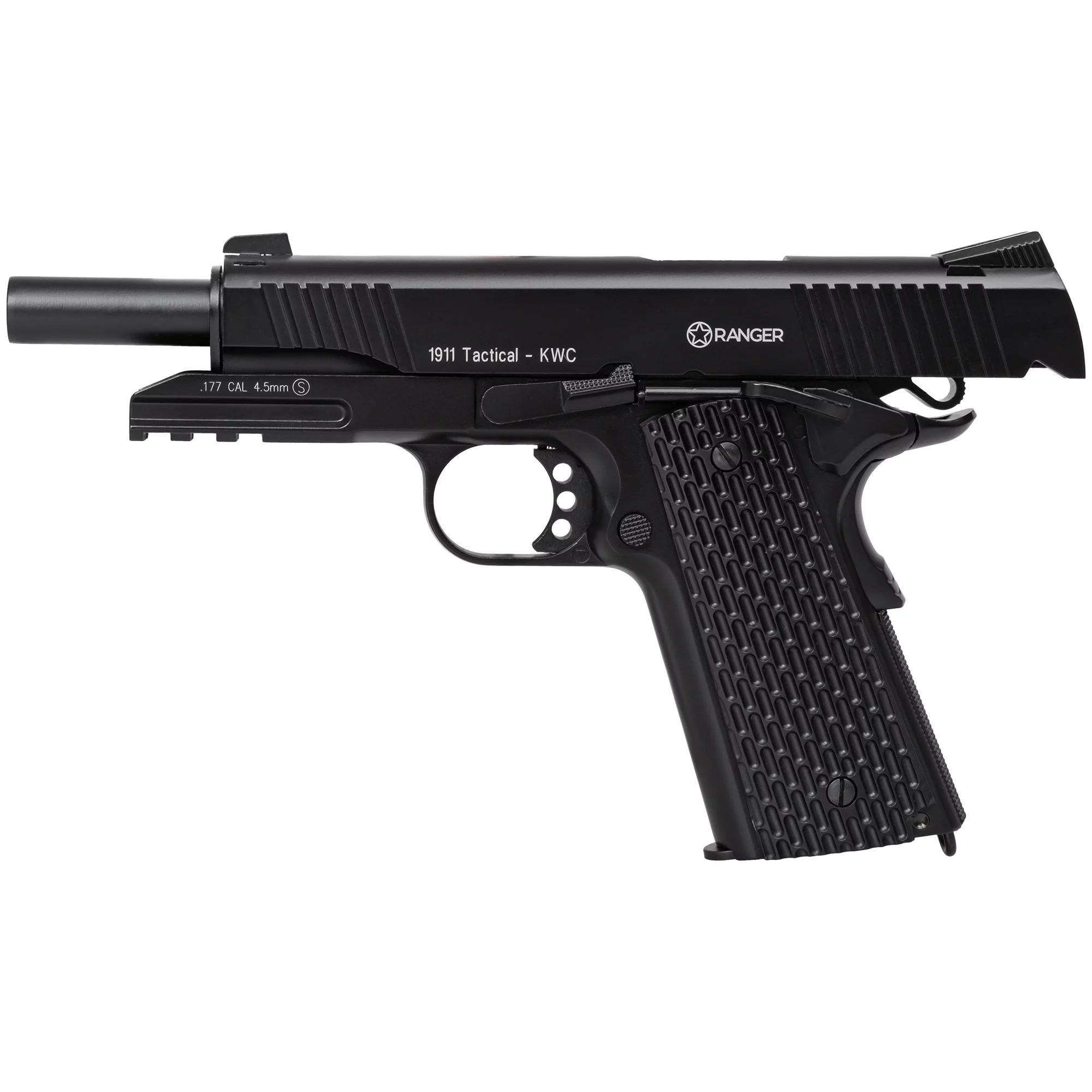 Pistolet wiatrówka RANGER 1911 Tactical KWC 4,5 mm BB 17-strzał. BlowBack FULL METAL CO2 (AAKCMB770AZB) - widok 5