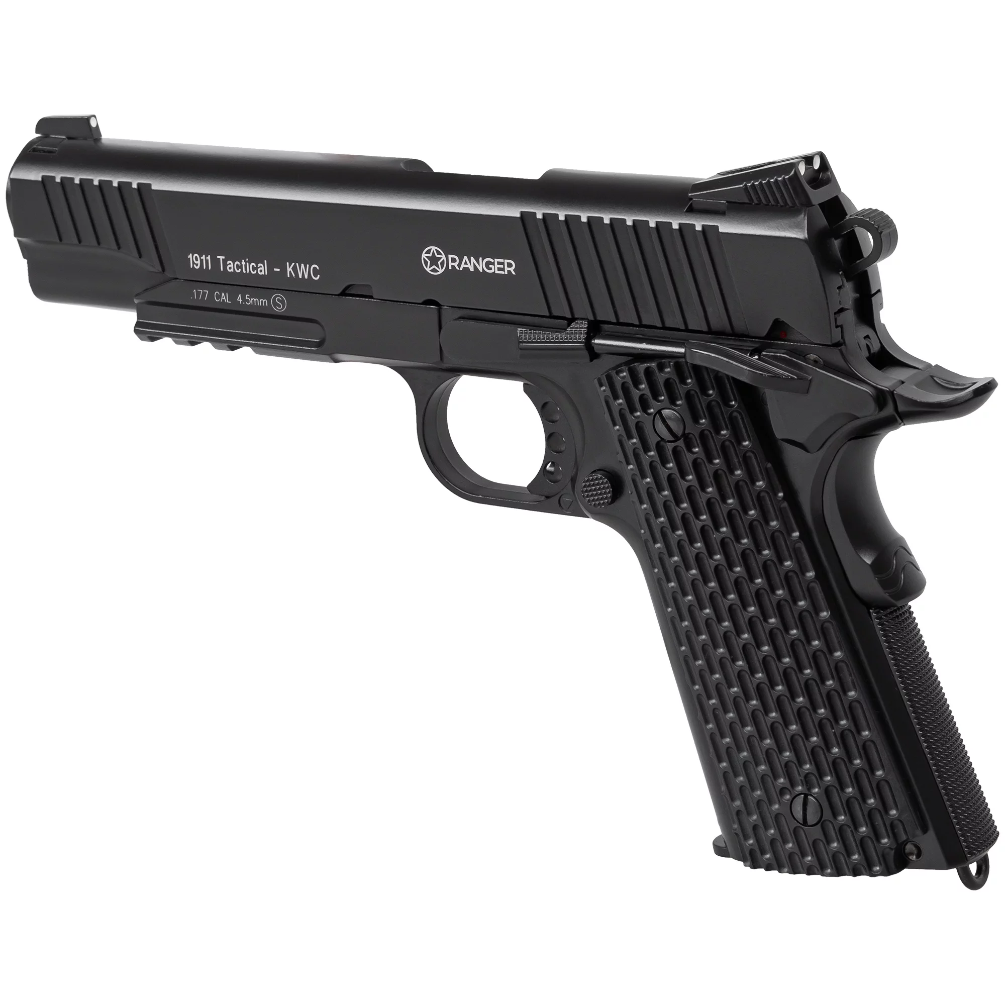 Pistolet wiatrówka RANGER 1911 Tactical KWC 4,5 mm BB 17-strzał. BlowBack FULL METAL CO2 (AAKCMB770AZB) - widok 4