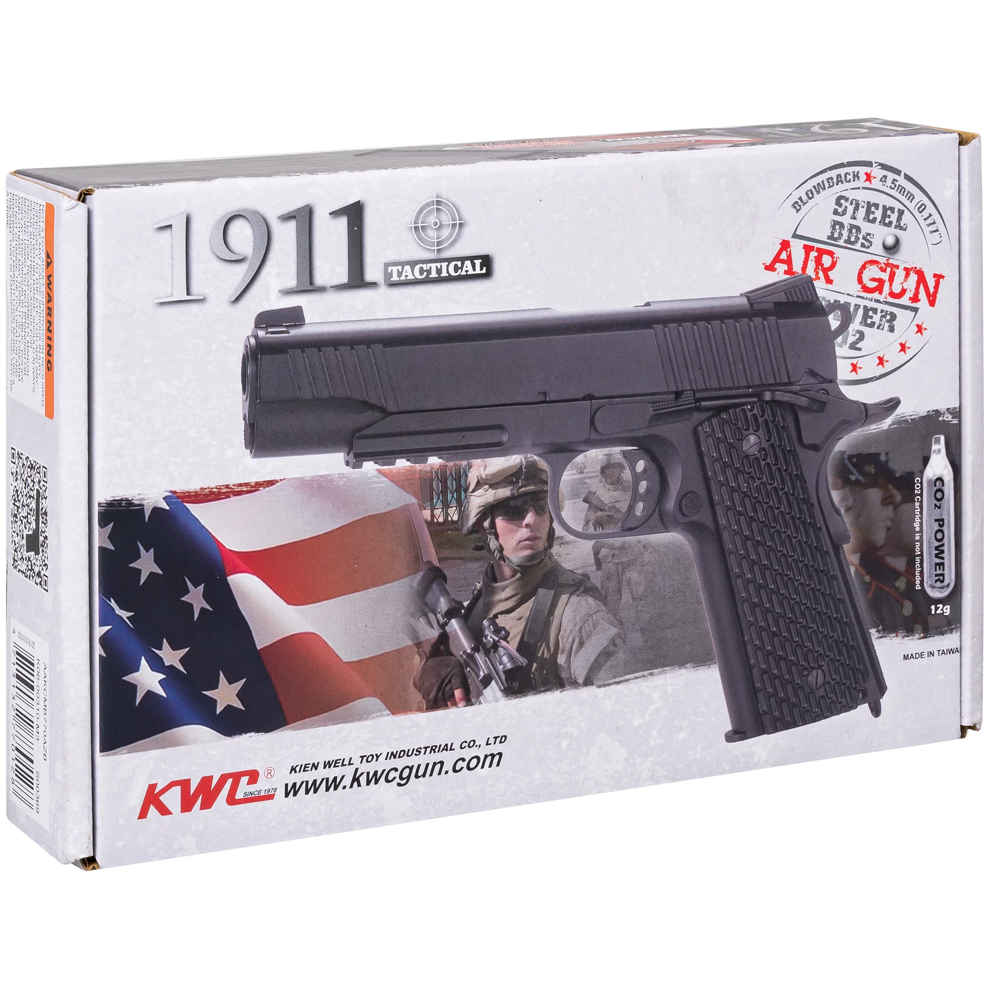 Pistolet wiatrówka RANGER 1911 Tactical KWC 4,5 mm BB 17-strzał. BlowBack FULL METAL CO2 (AAKCMB770AZB) - widok 7